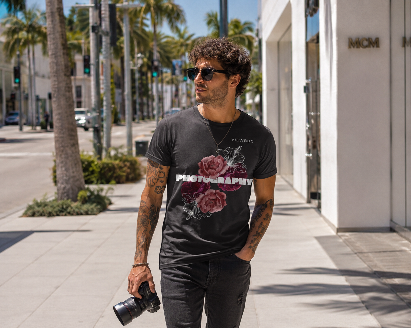Photography & Flowers T-Shirt — Vintage Floral Photo Vibe
