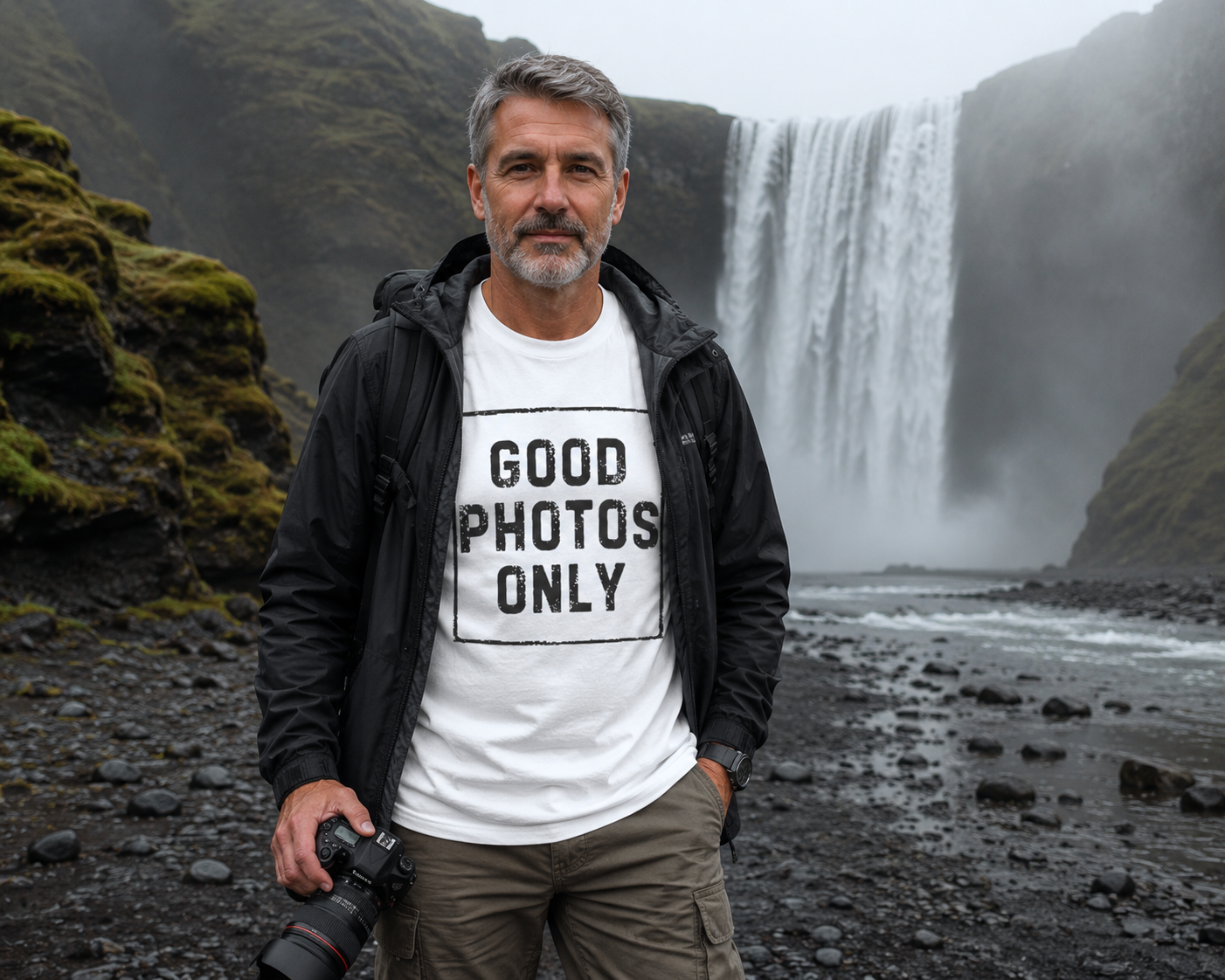 Good Photos Only T-Shirt — Vintage Garment-Dyed Photography Tee