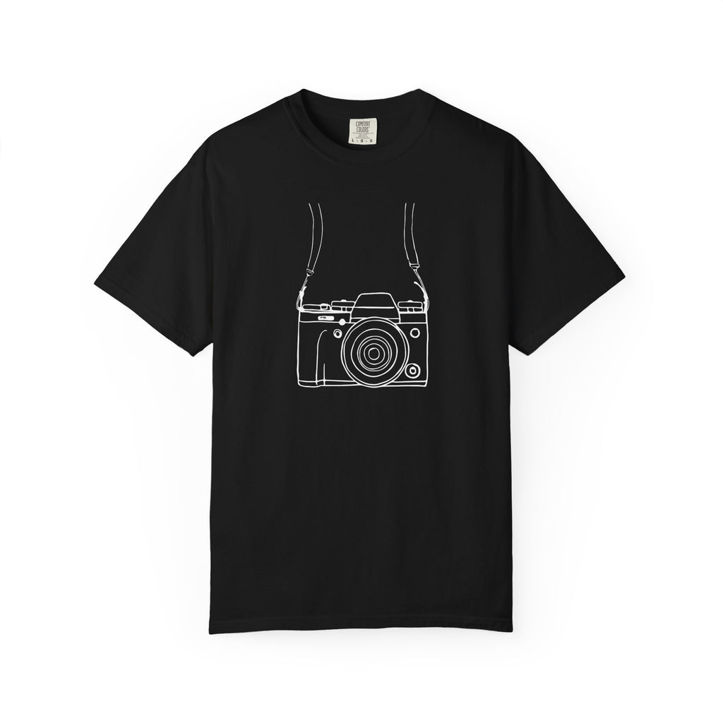 Camera Line Art T-Shirt — Vintage Film Photographer Tee