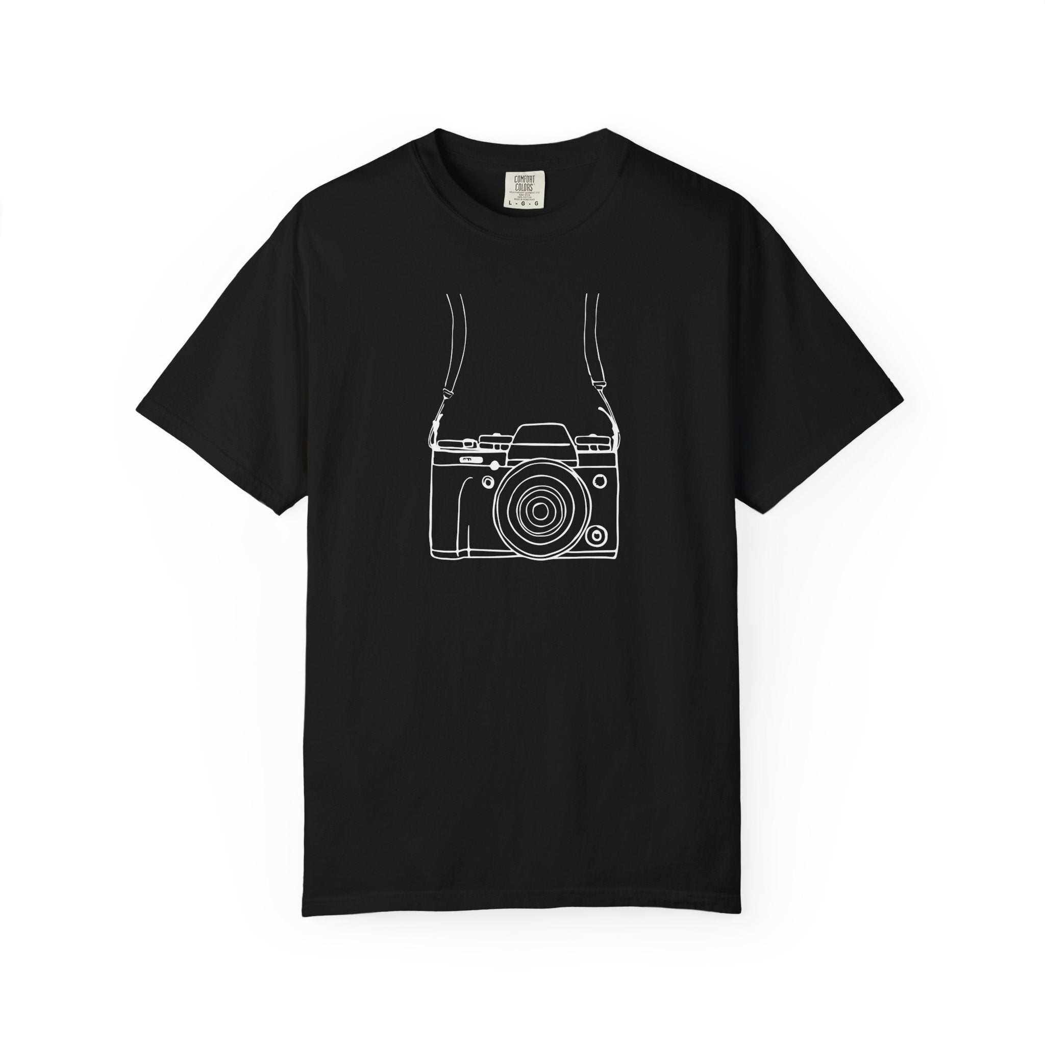 Camera Line Art T-Shirt — Vintage Film Photographer Tee